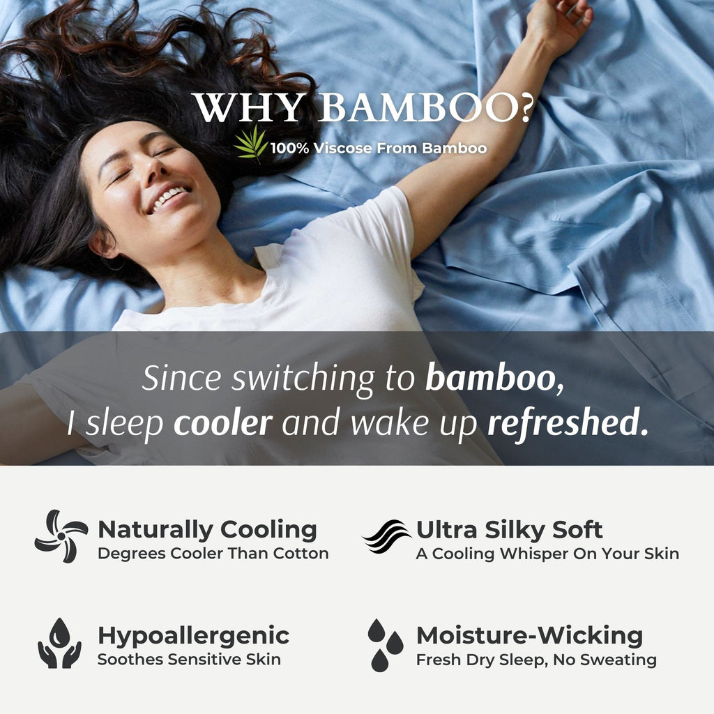 Cooling Bamboo Sheet Set - 100% Viscose from Bamboo - Ocean