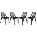 LeisureMod Modern Cornelia Dining Chair, Set of 4