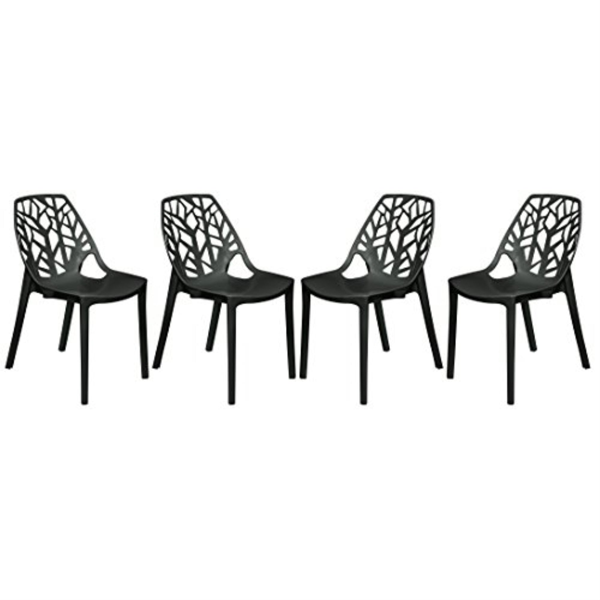 LeisureMod Modern Cornelia Dining Chair, Set of 4