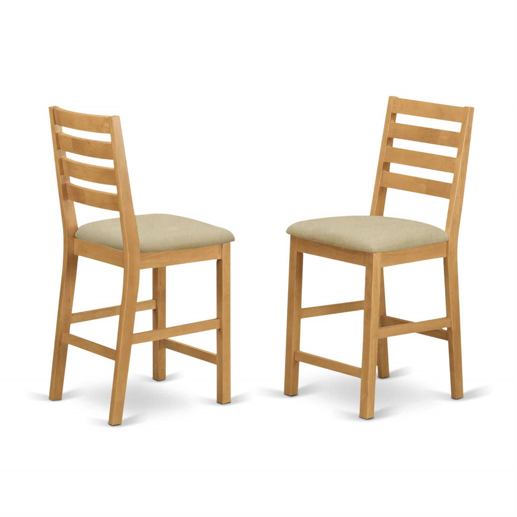East West Furniture CAFE5-OAK-C 5 Piece Counter Height Pub Set Includes a Square Dining Table and 4 Linen Fabric Dining Room Chairs, 42x42 Inch, Oak