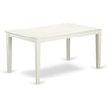 CAGR7-LWH-W 7 Piece dining table set for 6- Dining table and 6 Wood seat dining chairs