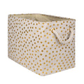 DII Polyester Bin Dots Gold Rectangle Large