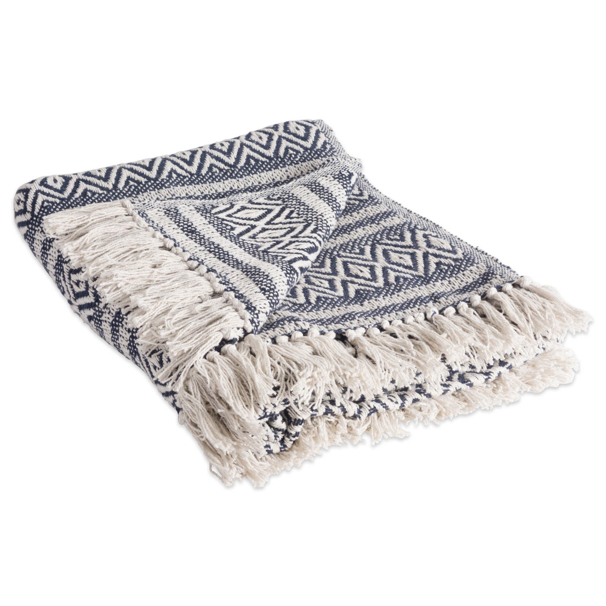 Dii Navy Adobe Stripe Throw