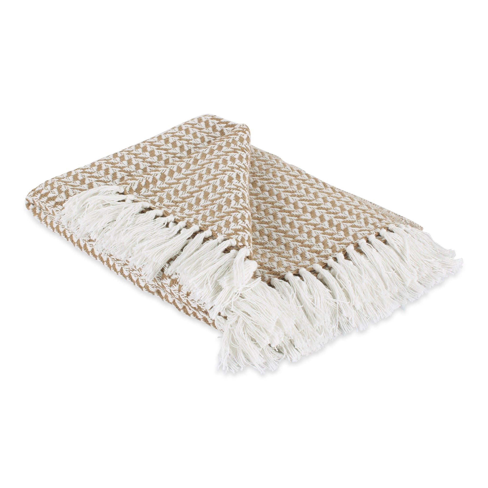 Dii Arrowhead Woven Throw, 50X60' With 3' Fringe, Stone, 1 Piece