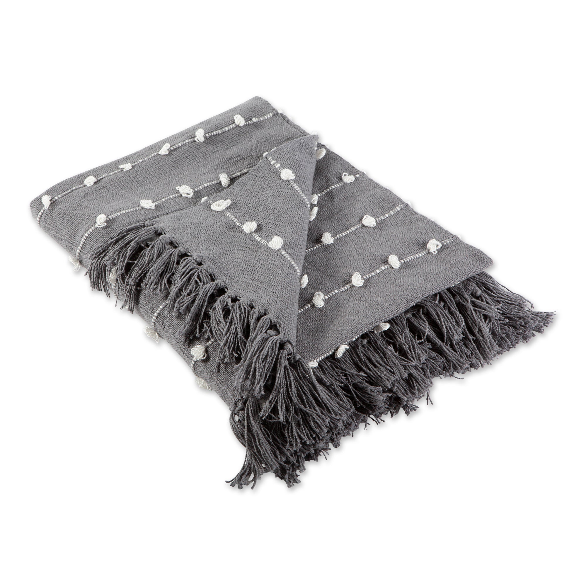 Dii Gray Woven Loop Throw
