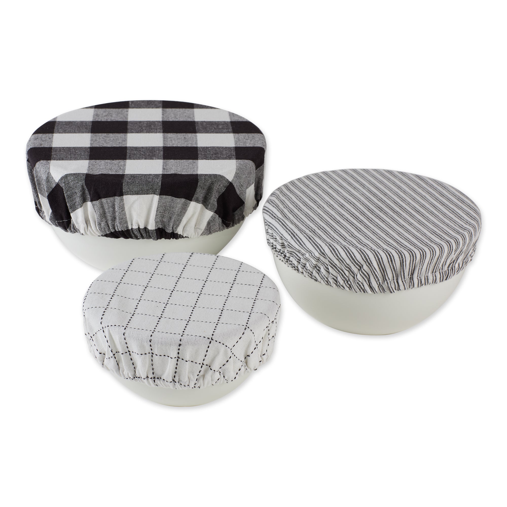 DII Asst Black Farmhouse Woven Dish Cover (Set of 3)