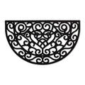 Heart Scroll Half Moon Pin Rubber Doormat