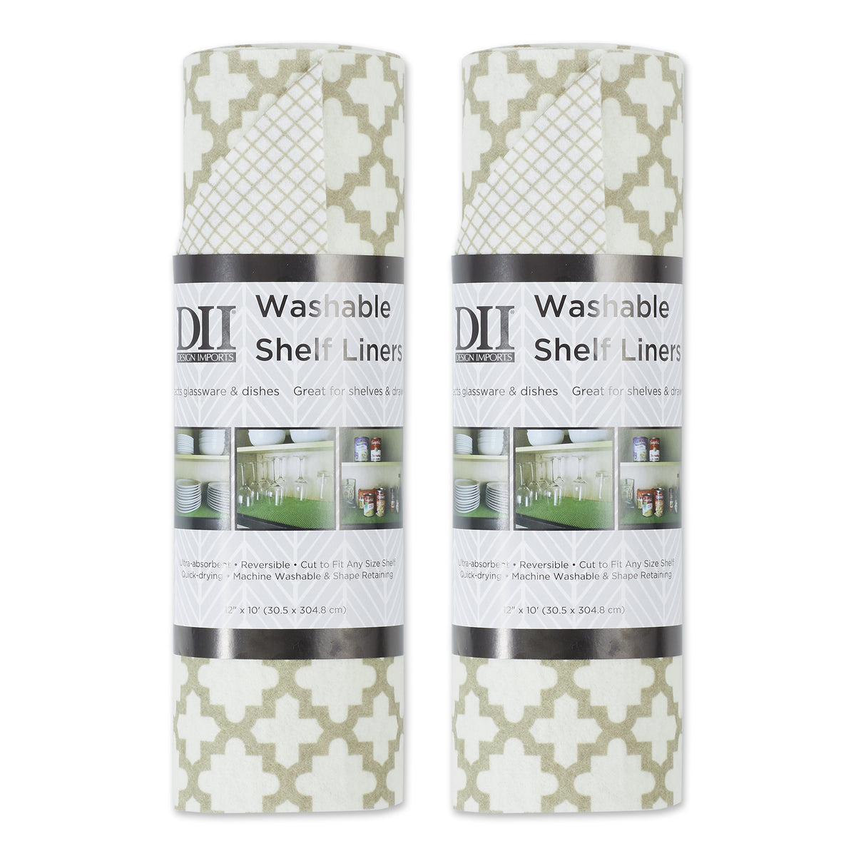 DII Cream Lattice Shelf Liner (Set of 2