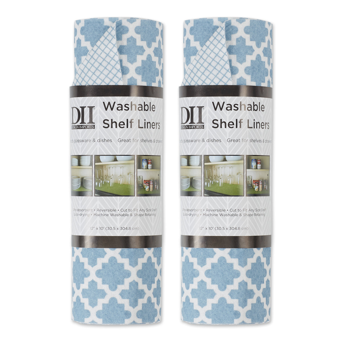 DII Stonewash Blue Lattice Shelf Liner (Set of 2)