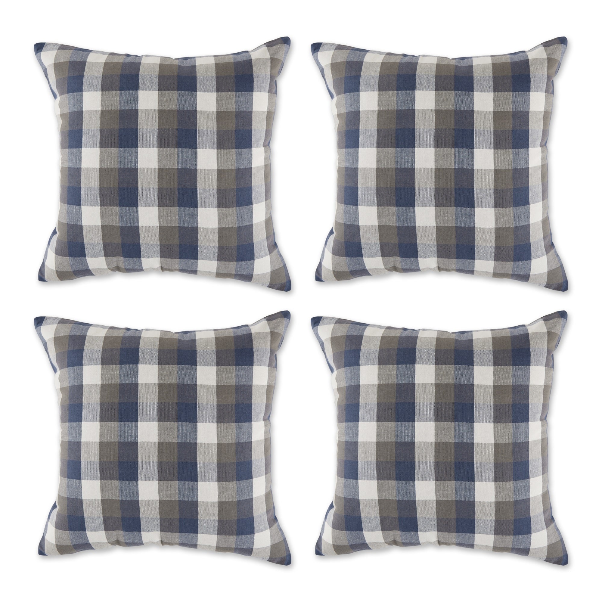 Dii Gray, French Blue And Semi-Bleach Pillow Cover 18X18 Inch, 4 Piece