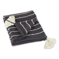 Dii Mineral Gray And Off White Slub Stripe Throw