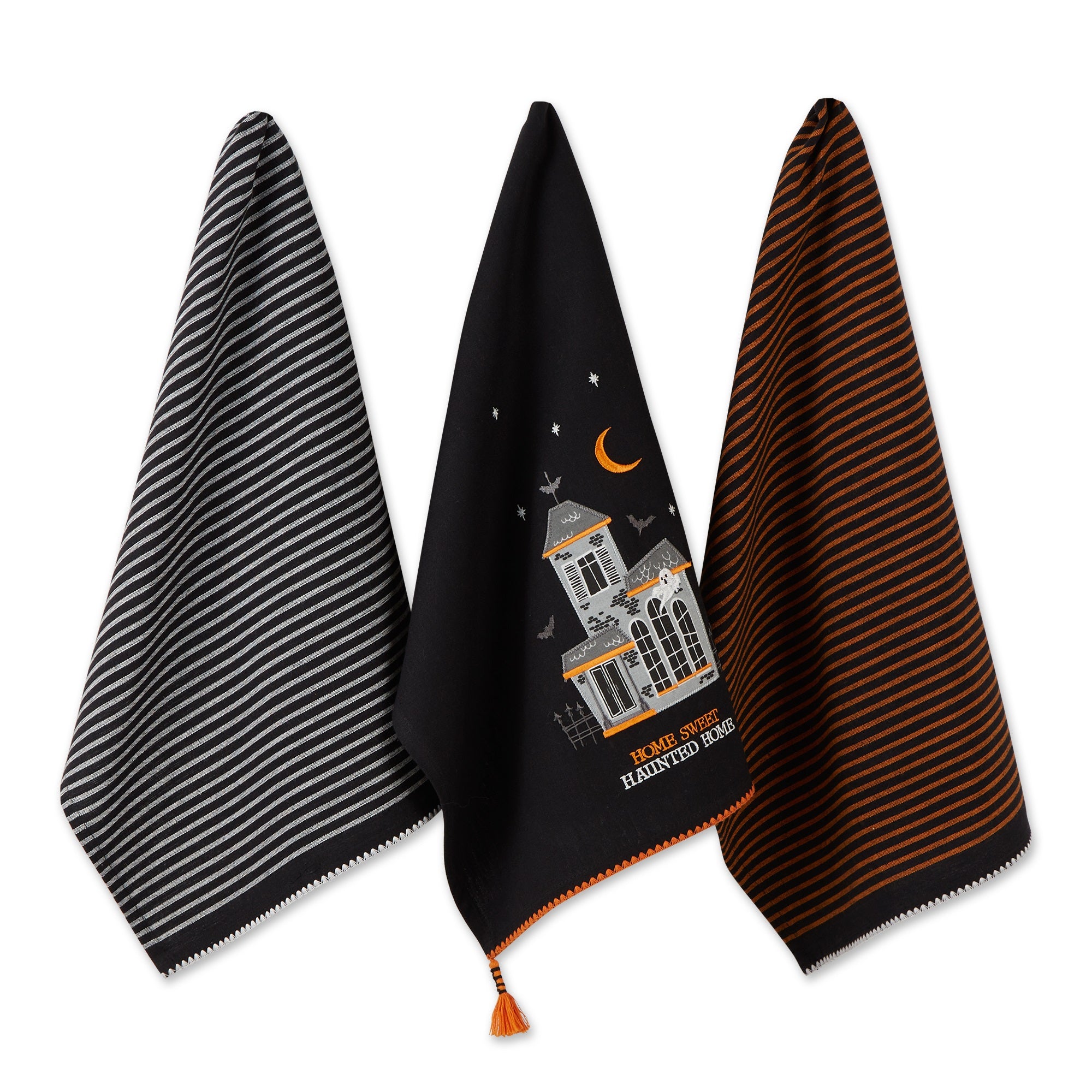 DII Asst Home Sweet Haunted Home Dishtowel (Set Of 3)