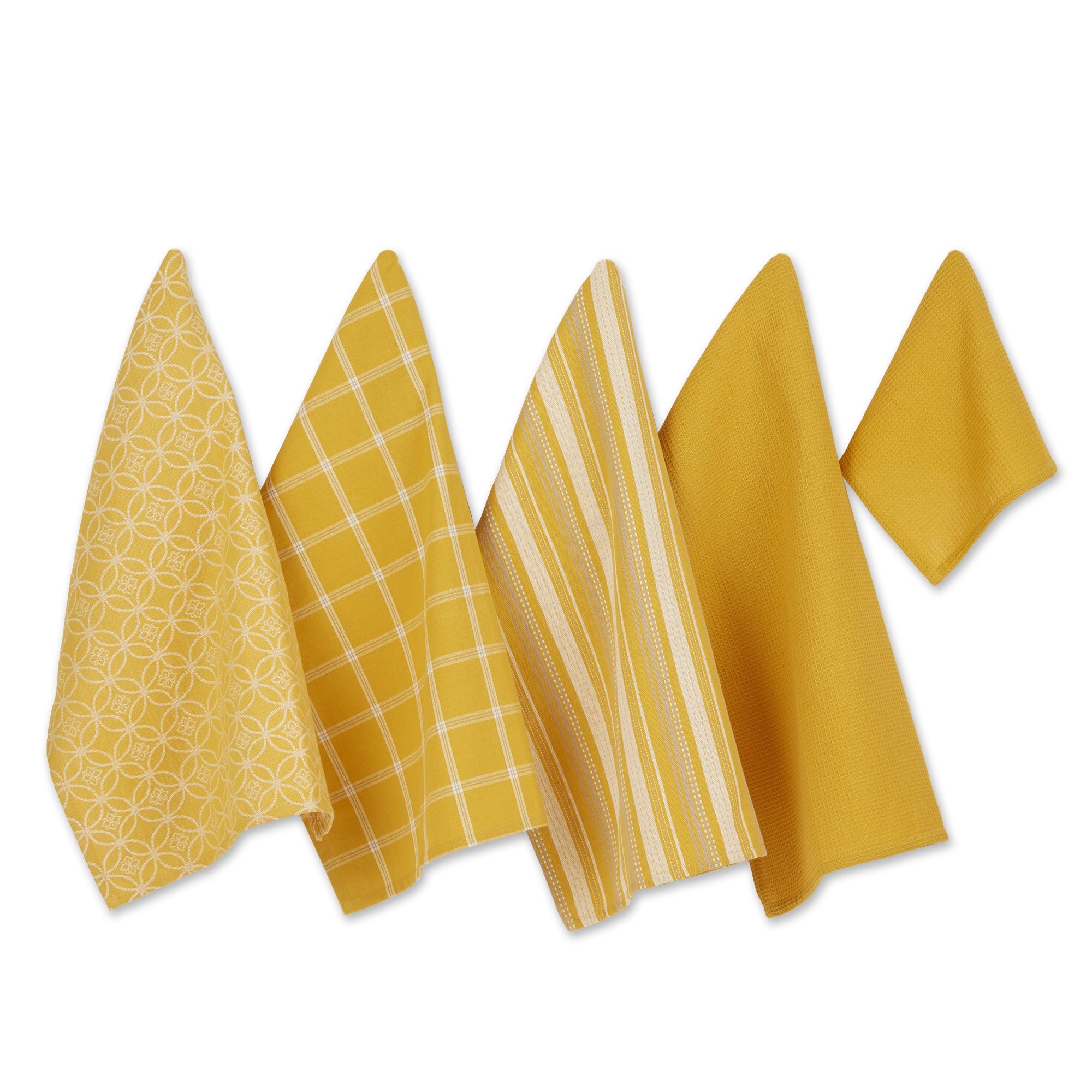 HONEY GOLD ASST DISHTOWEL & DISHCLOTH SET/5