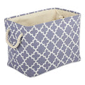 DII Polyester Bin Lattice Stonewash Blue Rectangle Medium