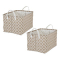 DII PE-Coated Cotton Polyester Laundry Bin Lattice Stone Rectangle Extra Large 12.5x17.5x10.5 (Set of 2)