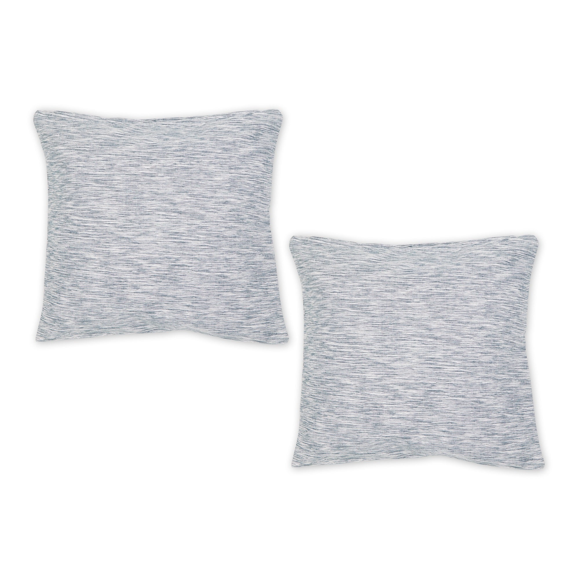 Teal And Off-White Tonal Recycled Cotton Pillow 18X18 Set/2