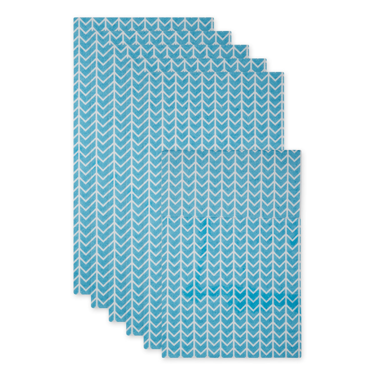 BRIGHT BLUE HERRINGBONE PRINT FRIDGE LINER SET/6