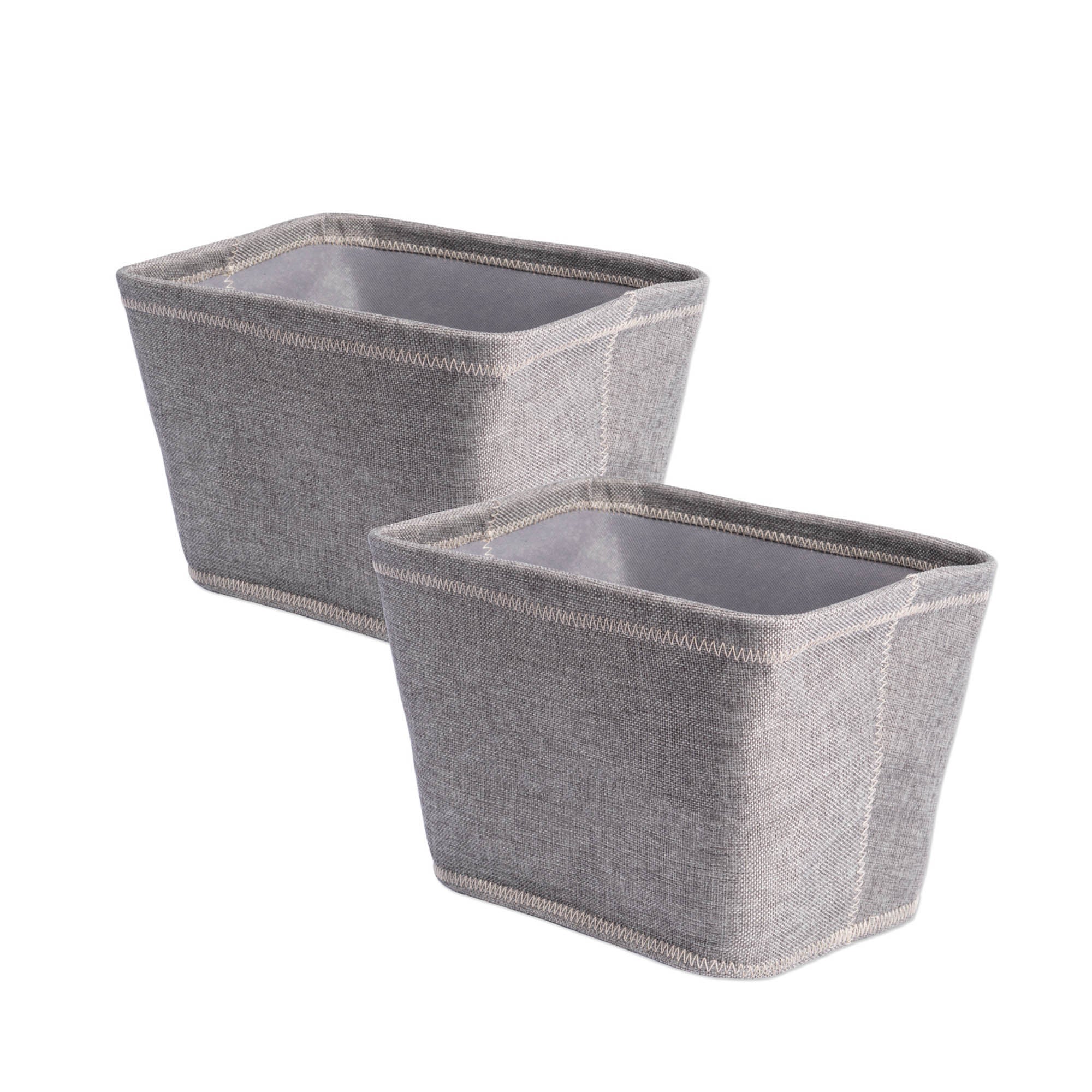 DII Poly Bin Zig-Zag Stitch Variegated Gray Trapezoid  (Set of 2)