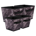 DII Polyester Laundry Bin Marble Black Trapezoid Assorted (Set of 4)