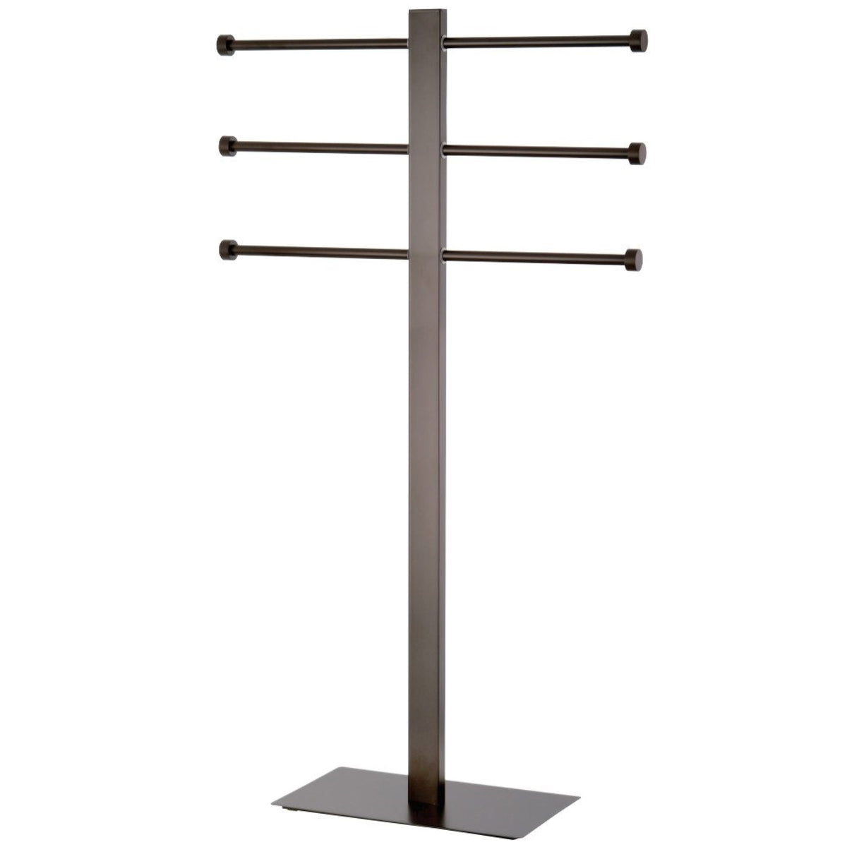 Kingston Brass CCS6025 Freestanding Stainless Steel Towel Holder with Rectangular Base, Oil Rubbed Bronze