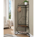Corner Metal Hall Tree Entryway Coat Rack Upholstered Storage Bench Shoe Rack