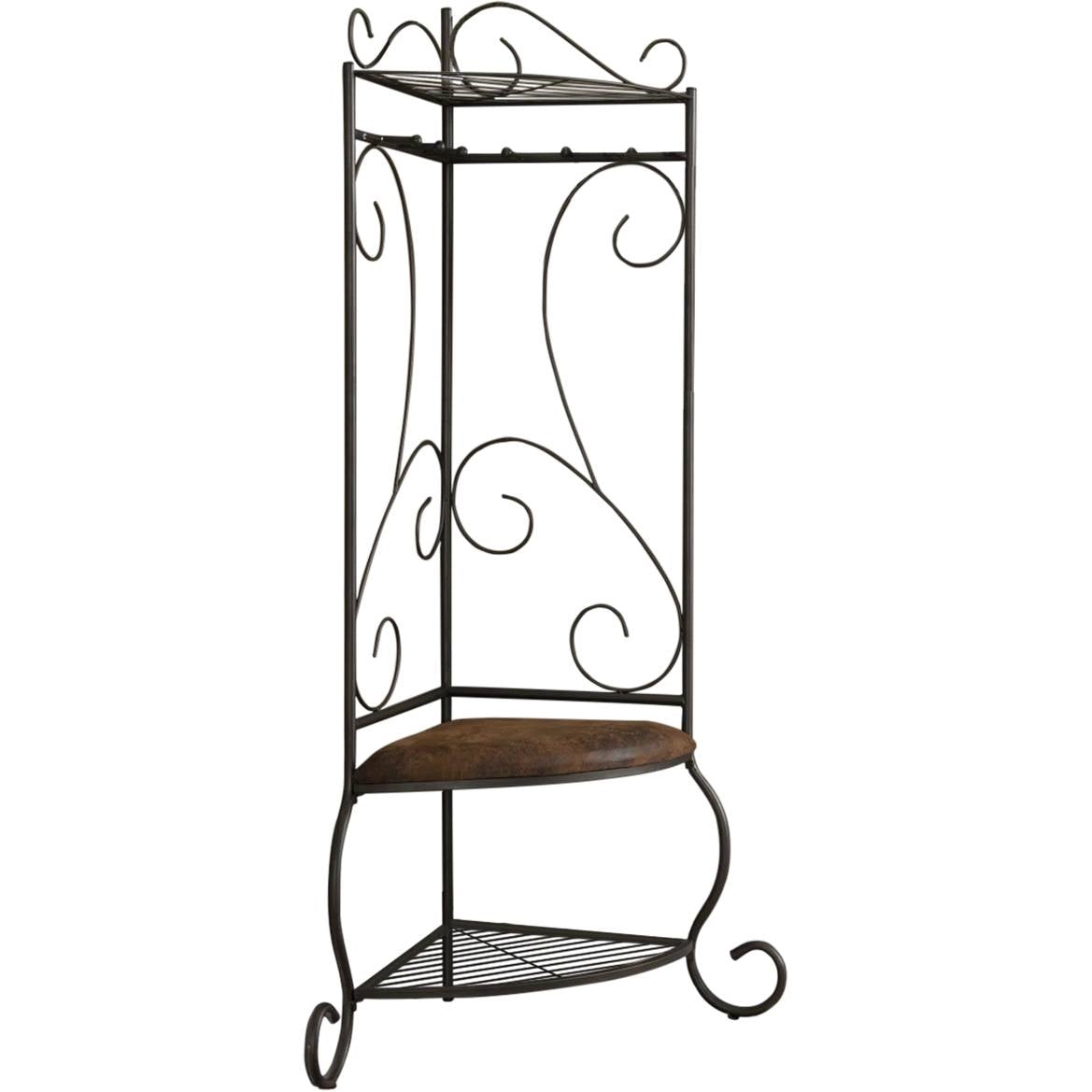 Corner Metal Hall Tree Entryway Coat Rack Upholstered Storage Bench Shoe Rack