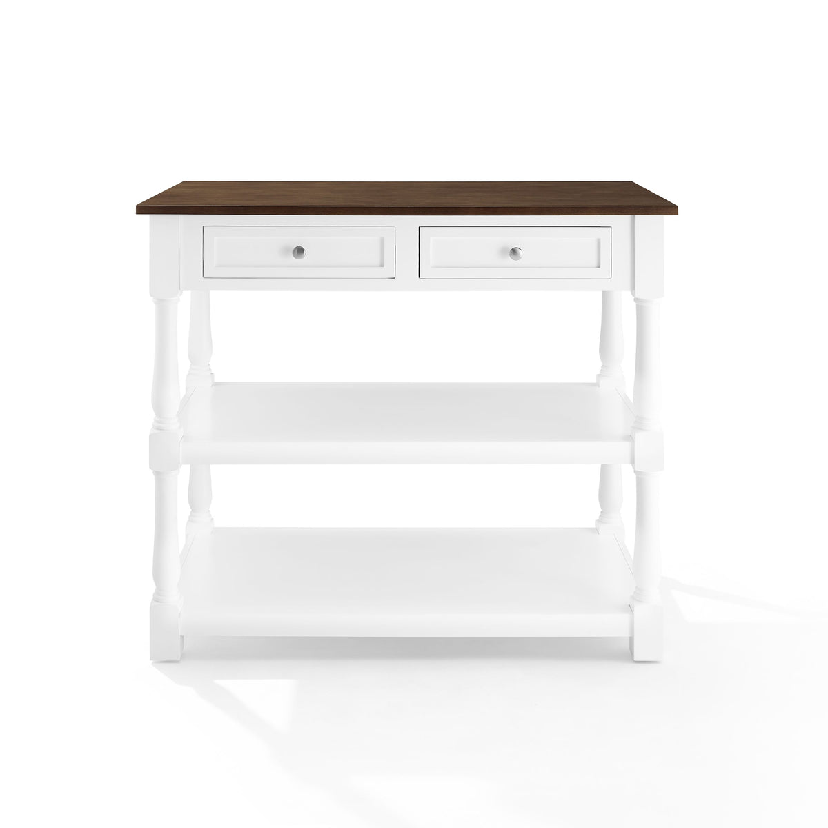 Inch Caitlyn Kitchen Island  Versatile & Practical Addition For Kitchen Organization & Storage  Spacious Countertop, Open Shelves,
