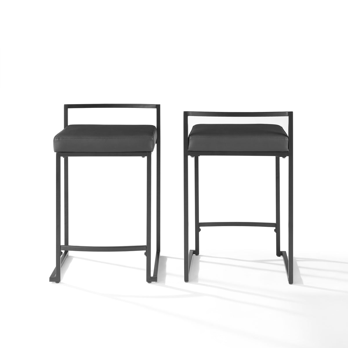 Inch Harlowe 2Pc Counter Stool Set  Versatile & Stylish  Contemporary Design  Comfortable Seating  Vegan Leather Seat  Ideal Fo