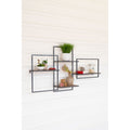 Multi Level Wood And Metal Wall Shelf