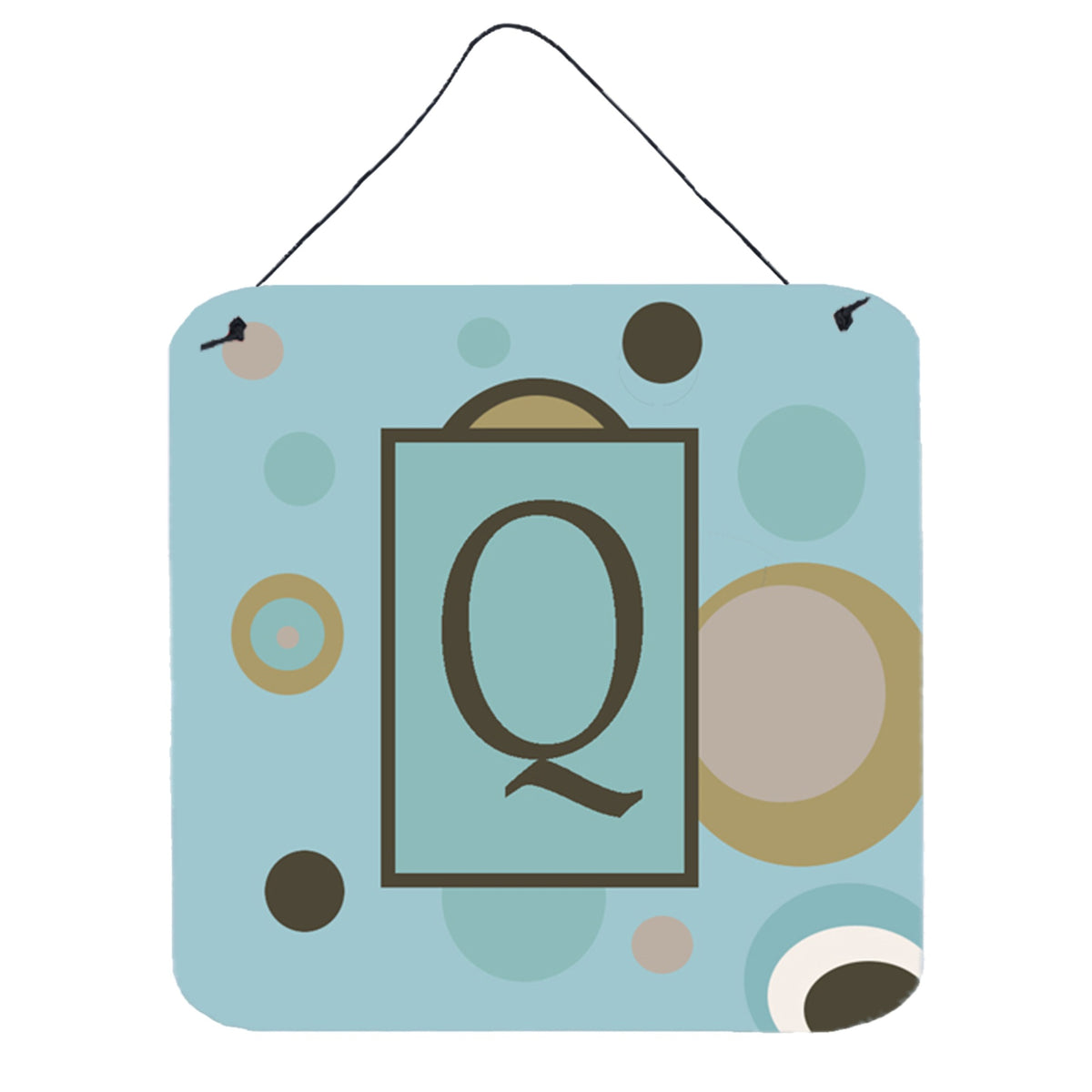 CarolineS Treasures Letter Q Initial With Monogramblue Dots Wall Or Door Hanging Prints, 6 X 6 Inch  Inch , Multicolor