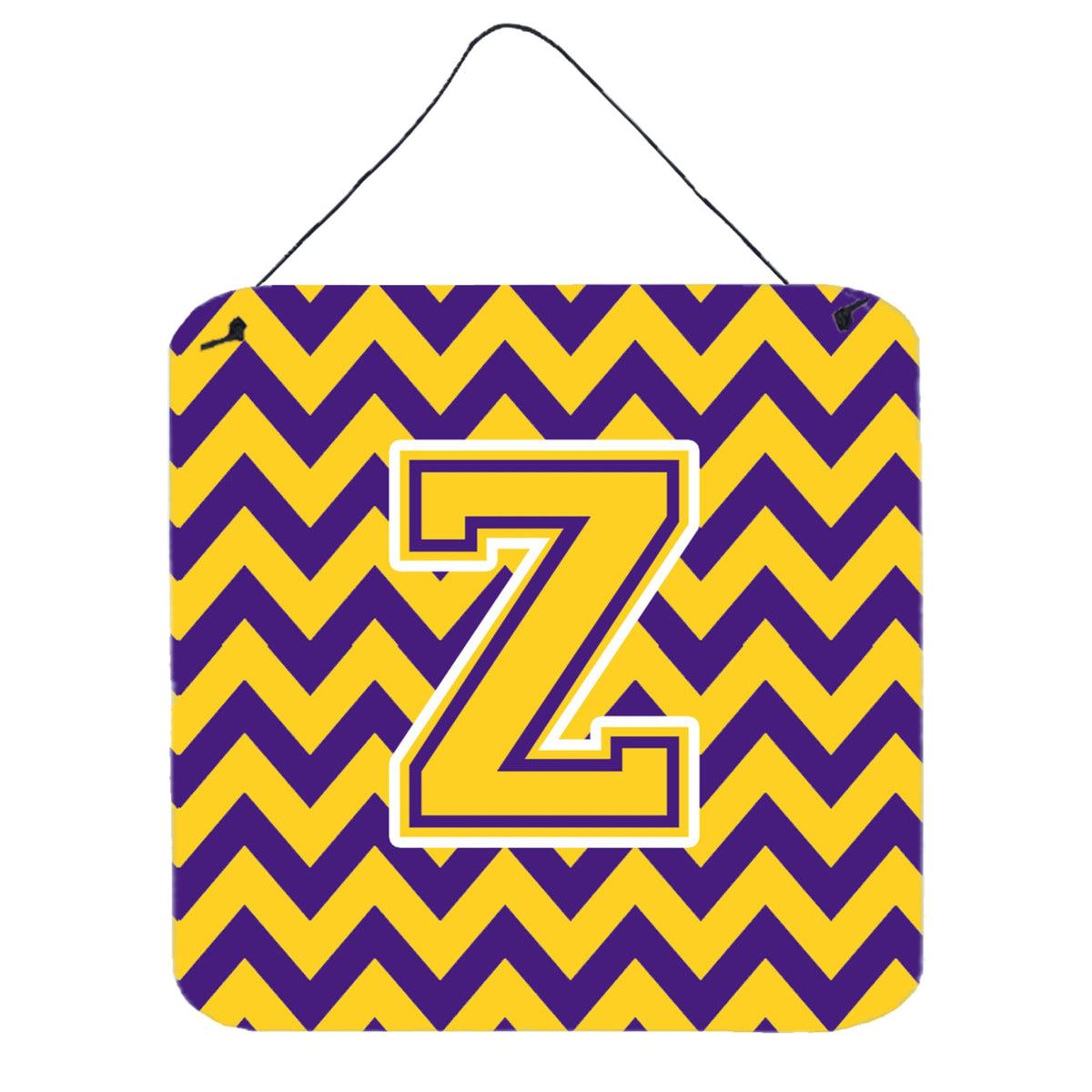 CarolineS Treasures Chevron Purple And Gold Letter Z Wall Or Door Hanging Prints Cj1041Zds66, 6 Inch  Inch  H X 6 Inch  Inch  W