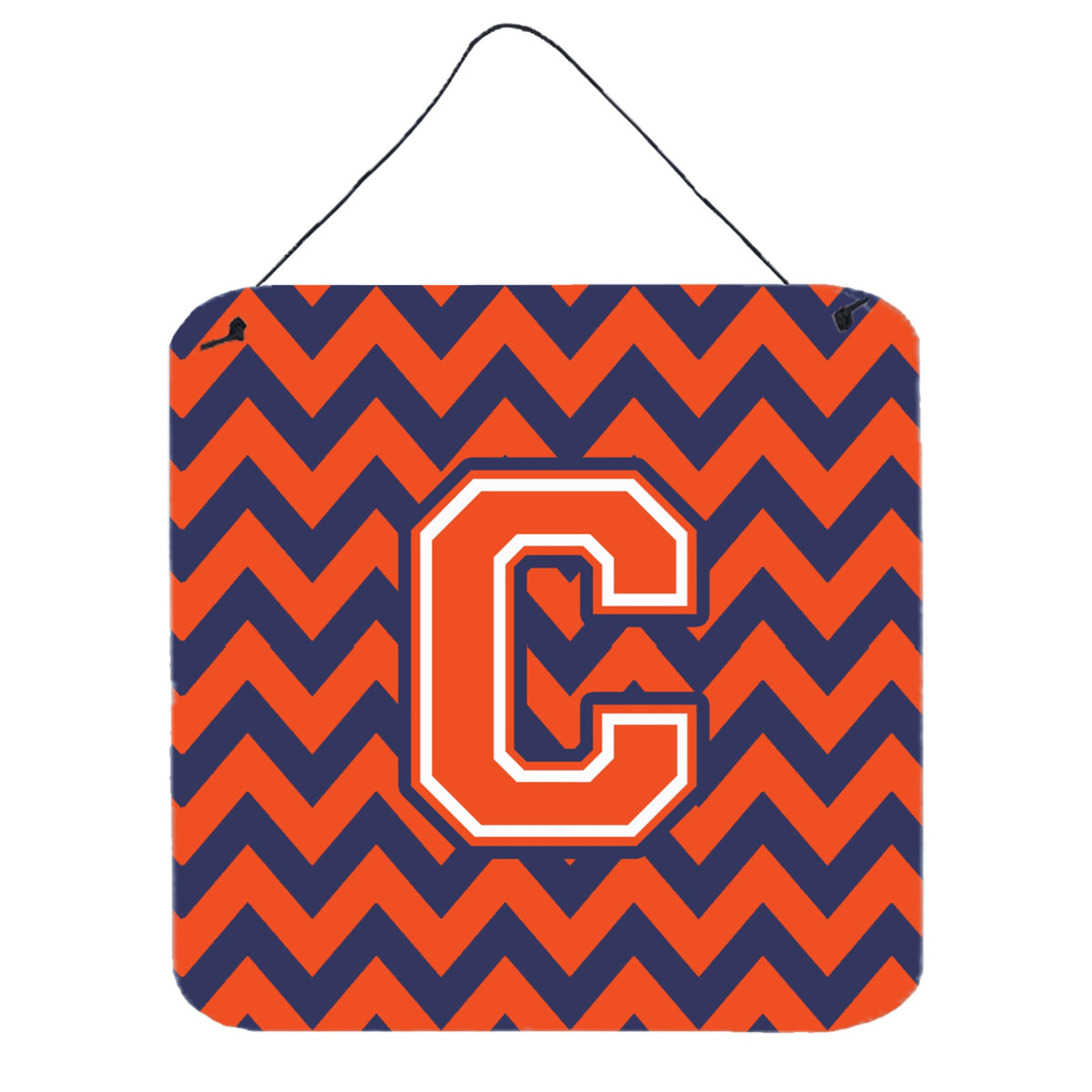CarolineS Treasures Chevron Orange And Blue Letter C Wall Or Door Hanging Prints Cj1042Cds66, 6 Inch  Inch  H X 6 Inch  Inch  W