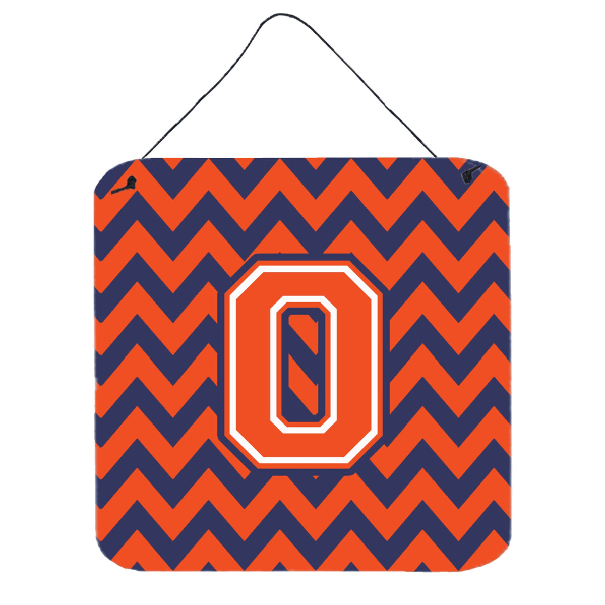 CarolineS Treasures Chevron Orange And Blue Letter O Wall Or Door Hanging Prints Cj1042Ods66, 6 Inch  Inch  H X 6 Inch  Inch  W