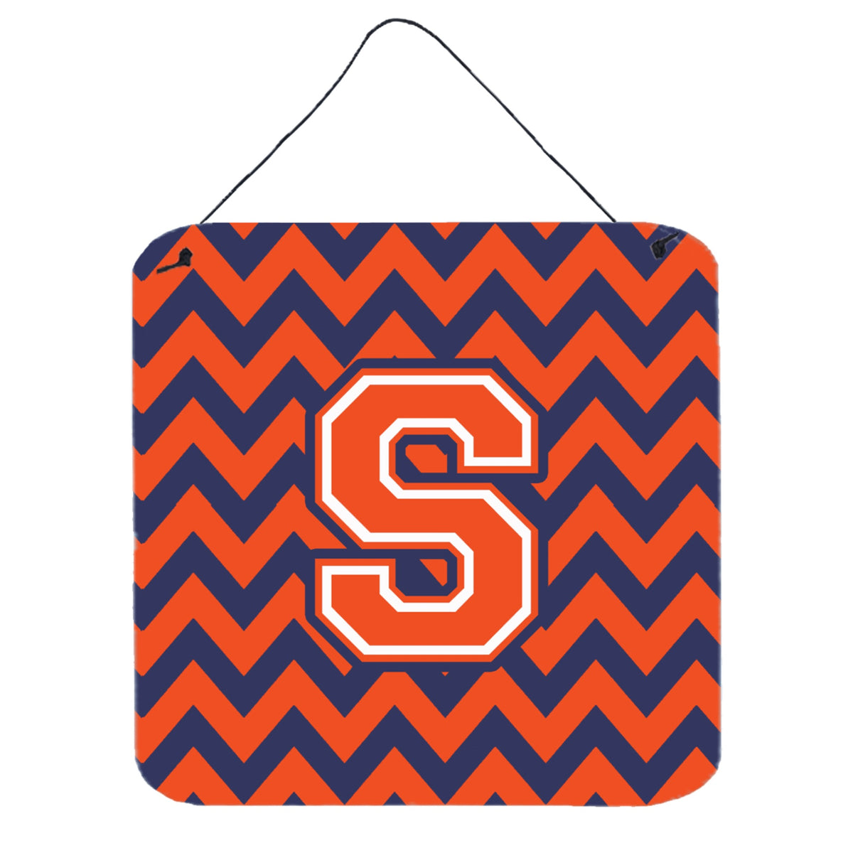 CarolineS Treasures Chevron Orange And Blue Letter S Wall Or Door Hanging Prints Cj1042Sds66, 6 Inch  Inch  H X 6 Inch  Inch  W