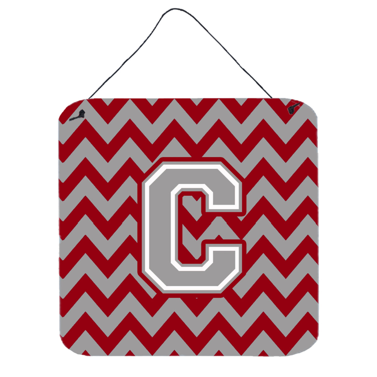 CarolineS Treasures Chevron Crimson And Grey Letter C Wall Or Door Hanging Prints Cj1043Cds66, 6 Inch  Inch  H X 6 Inch  Inch  W