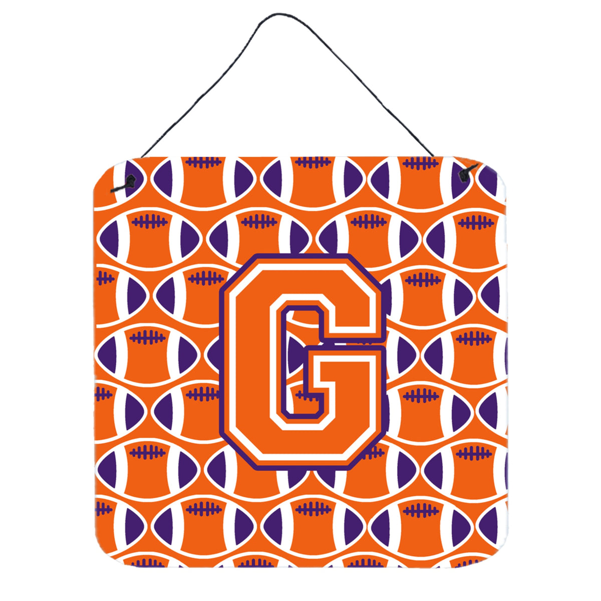 CarolineS Treasures Football Orange, White And Regalia Letter G Wall Or Door Hanging Prints Cj1072Gds66, 6 Inch  Inch  H X 6 Inch  Inch  W
