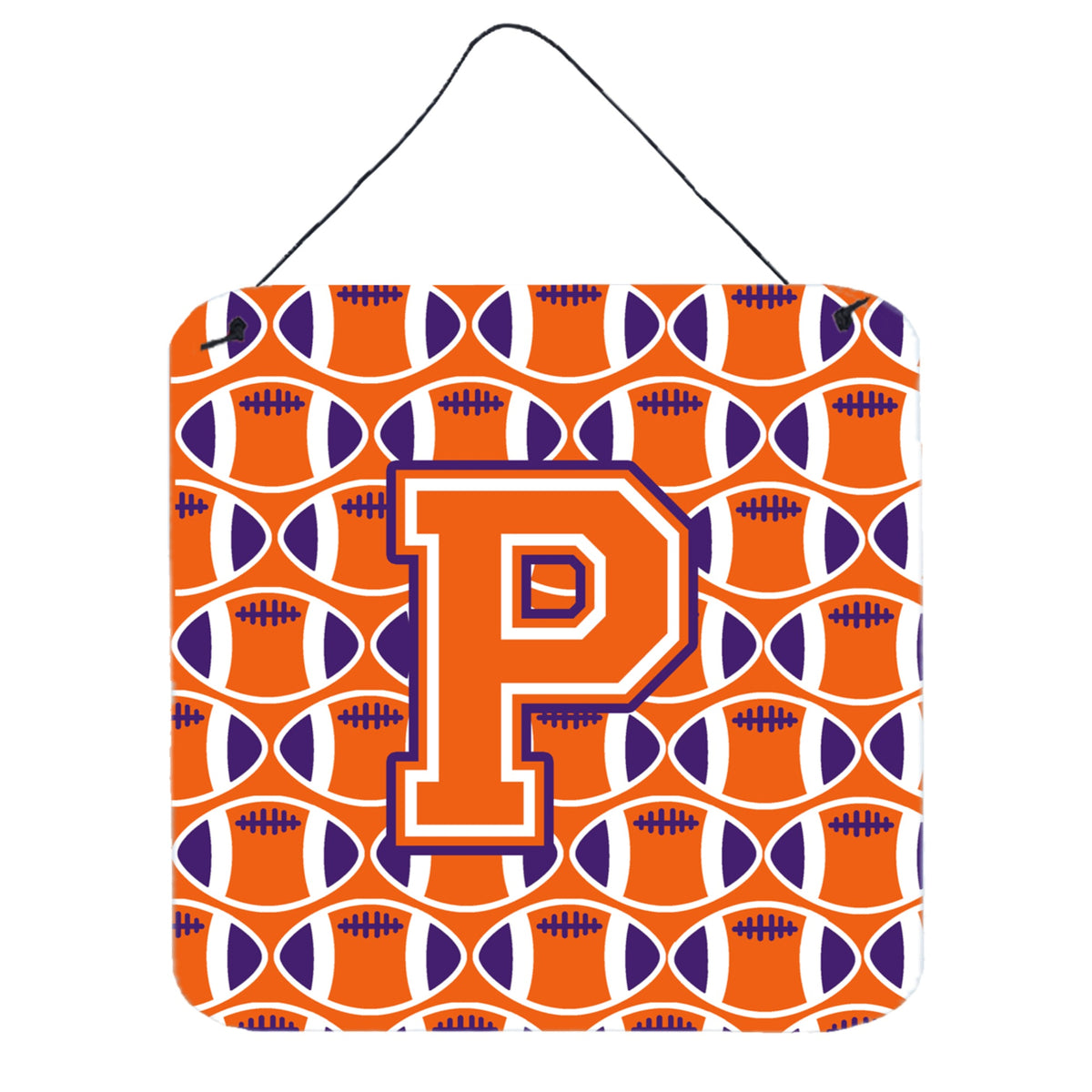 CarolineS Treasures Football Orange, White And Regalia Letter P Wall Or Door Hanging Prints Cj1072Pds66, 6 Inch  Inch  H X 6 Inch  Inch  W