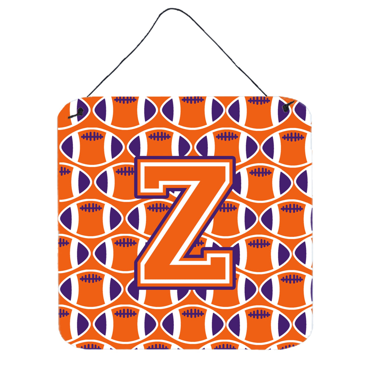 CarolineS Treasures Football Orange, White And Regalia Letter Z Wall Or Door Hanging Prints Cj1072Zds66, 6 Inch  Inch  H X 6 Inch  Inch  W