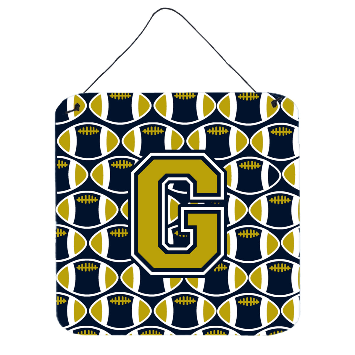 CarolineS Treasures Football Blue And Gold Letter G Wall Or Door Hanging Prints Cj1074Gds66, 6 Inch  Inch  H X 6 Inch  Inch  W