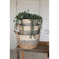Set Of Three Round Rush Baskets  Grey