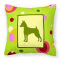 'Caroline'S Treasures Ck1104Pw1414 Min Pin Decorative Canvas Fabric Pillow, Large, Multicolor'