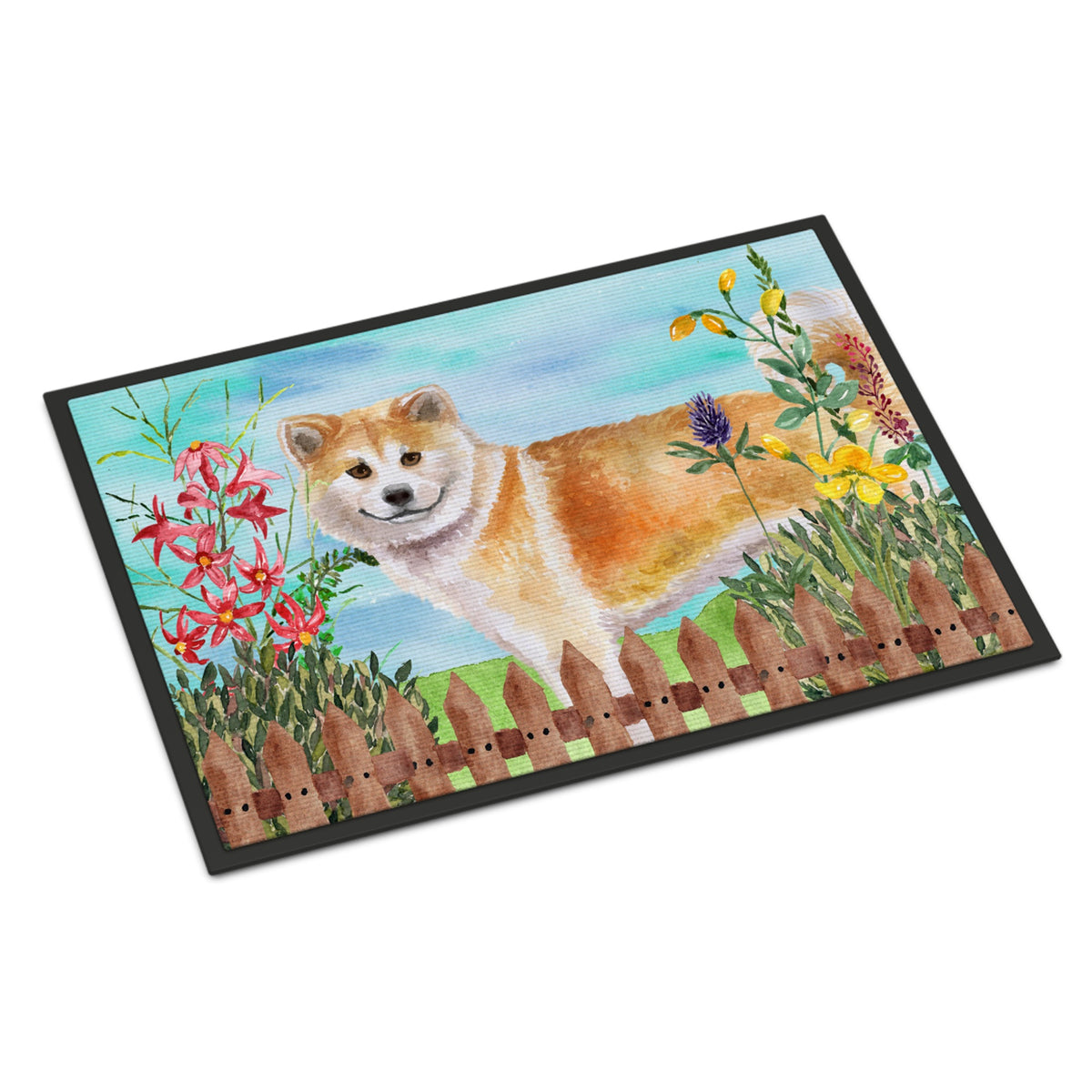 CarolineS Treasures Shiba Inu Spring Doormat 18 Inch  Inch  X 27 Inch  Inch  Multicolor