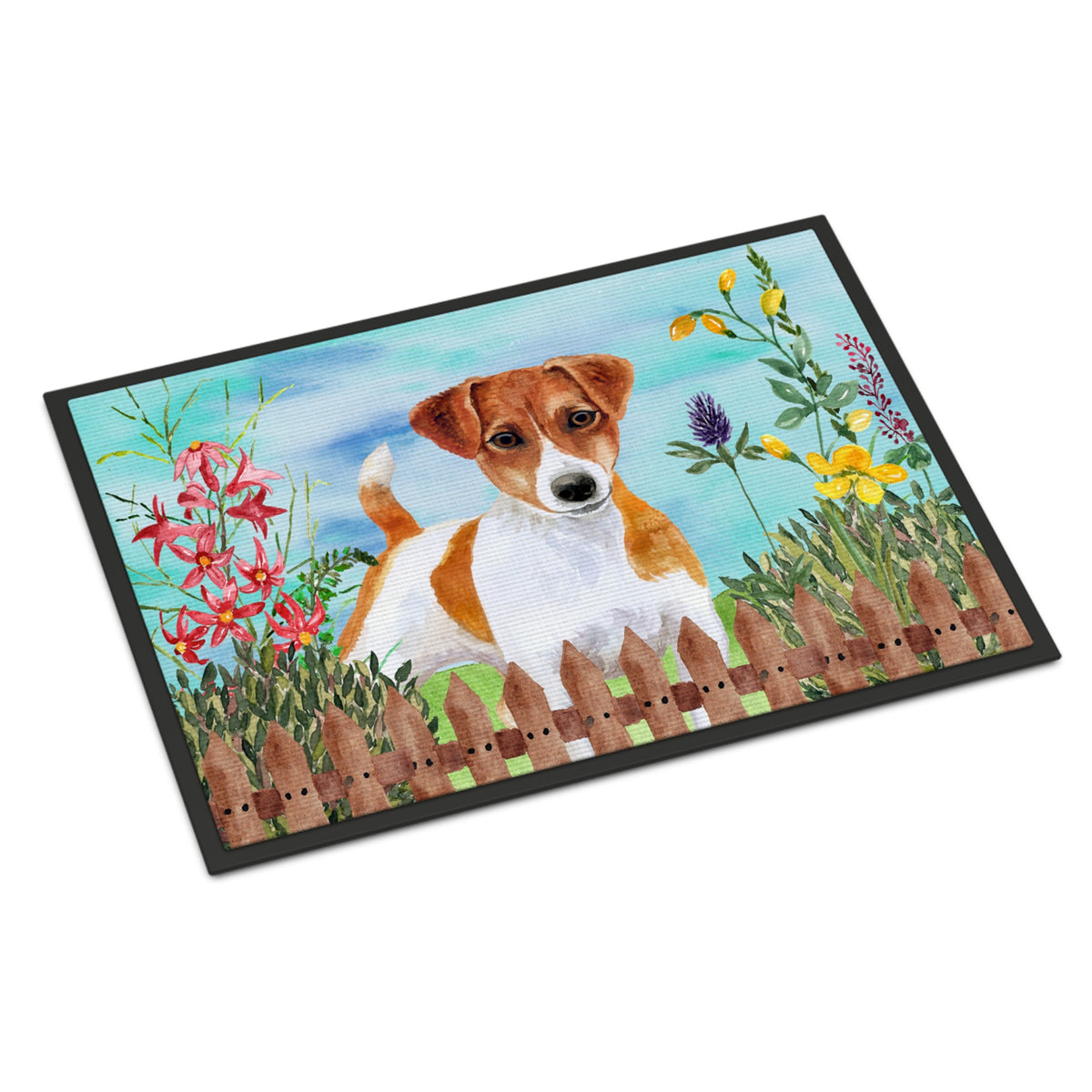 CarolineS Treasures Jack Russell Terrier Spring Doormat 24 Inch  Inch  X 36 Inch  Inch  Multicolor