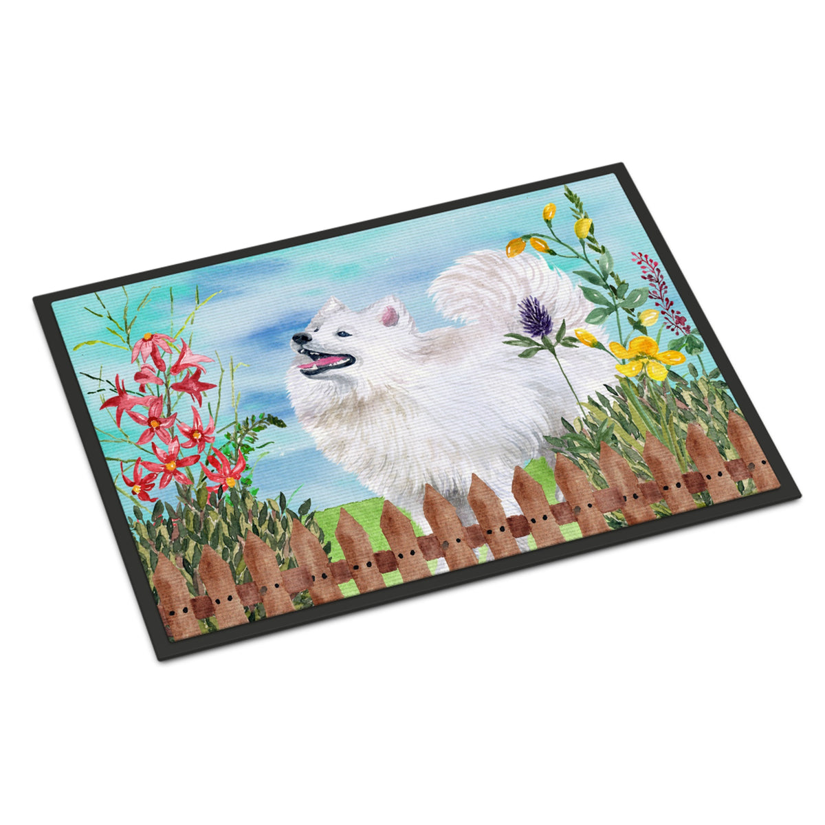 CarolineS Treasures Samoyed Spring Doormat 24 Inch  Inch  X 36 Inch  Inch  Multicolor