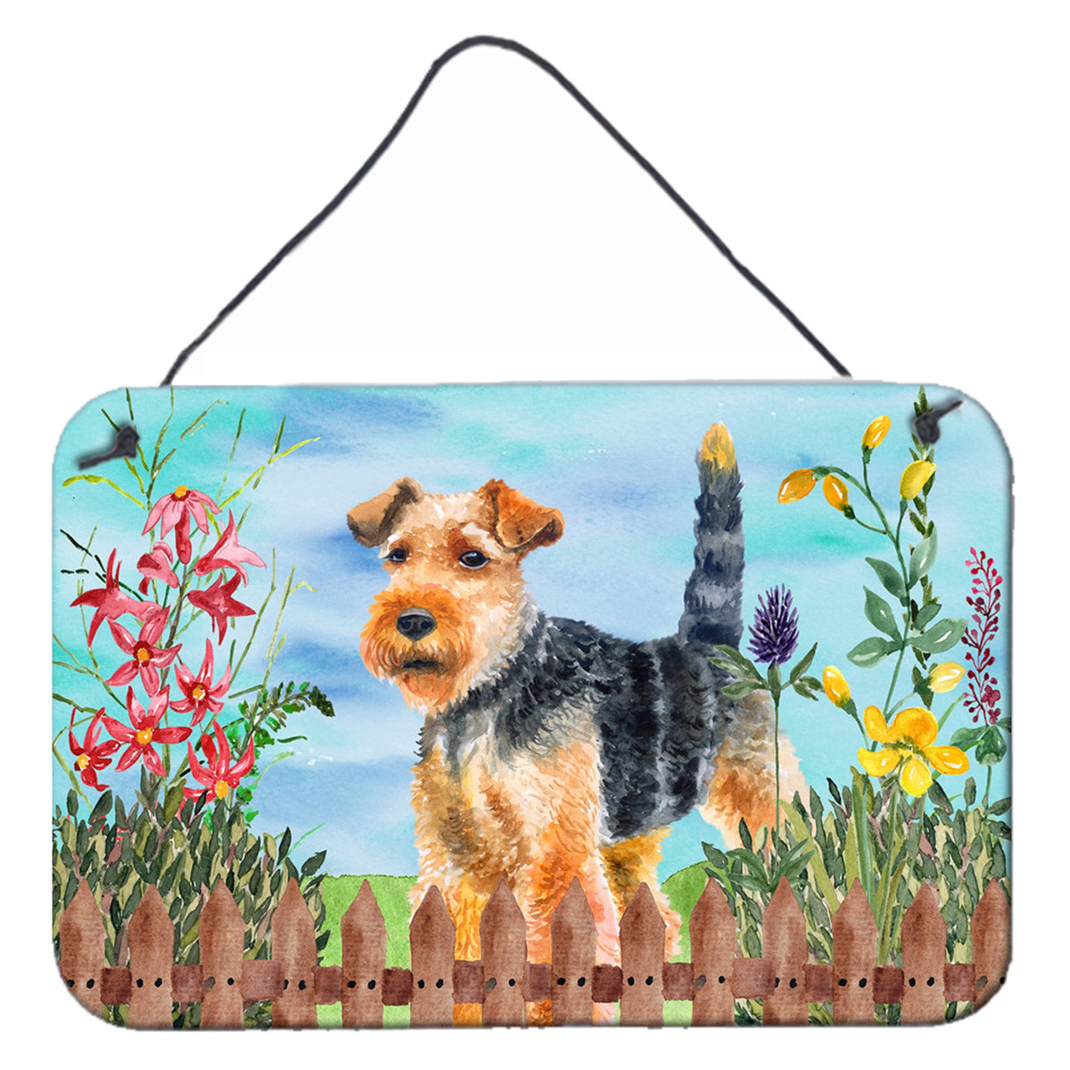 CarolineS Treasures Welsh Terrier Spring Metal Print, 8 Inch  Inch  X 12 Inch  Inch , Multicolor