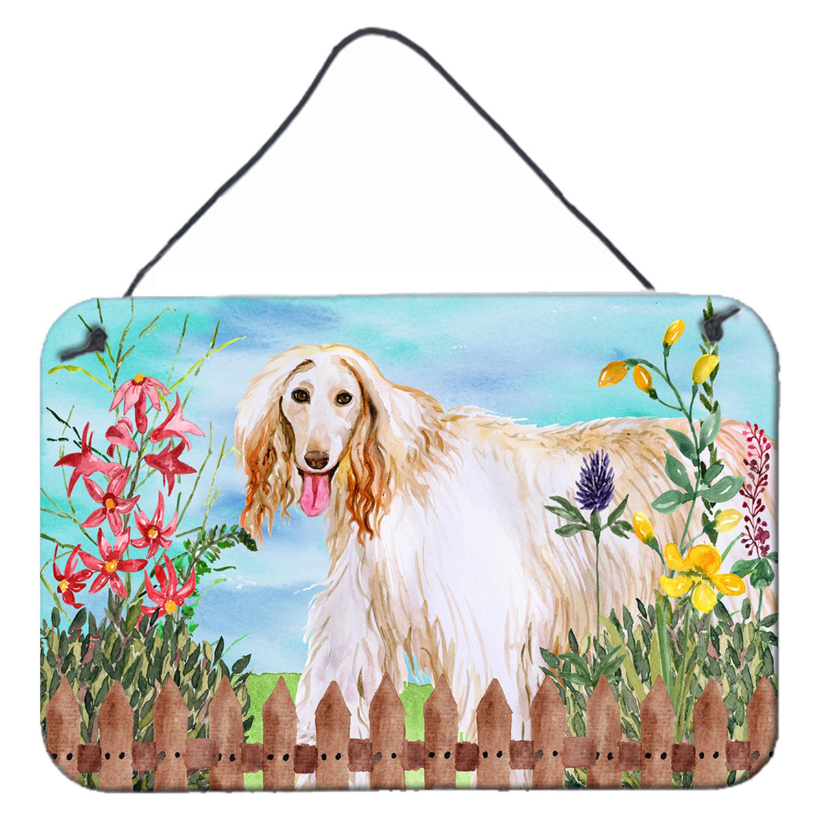 CarolineS Treasures Afghan Hound Spring Metal Print, 8 Inch  Inch  X 12 Inch  Inch , Multicolor