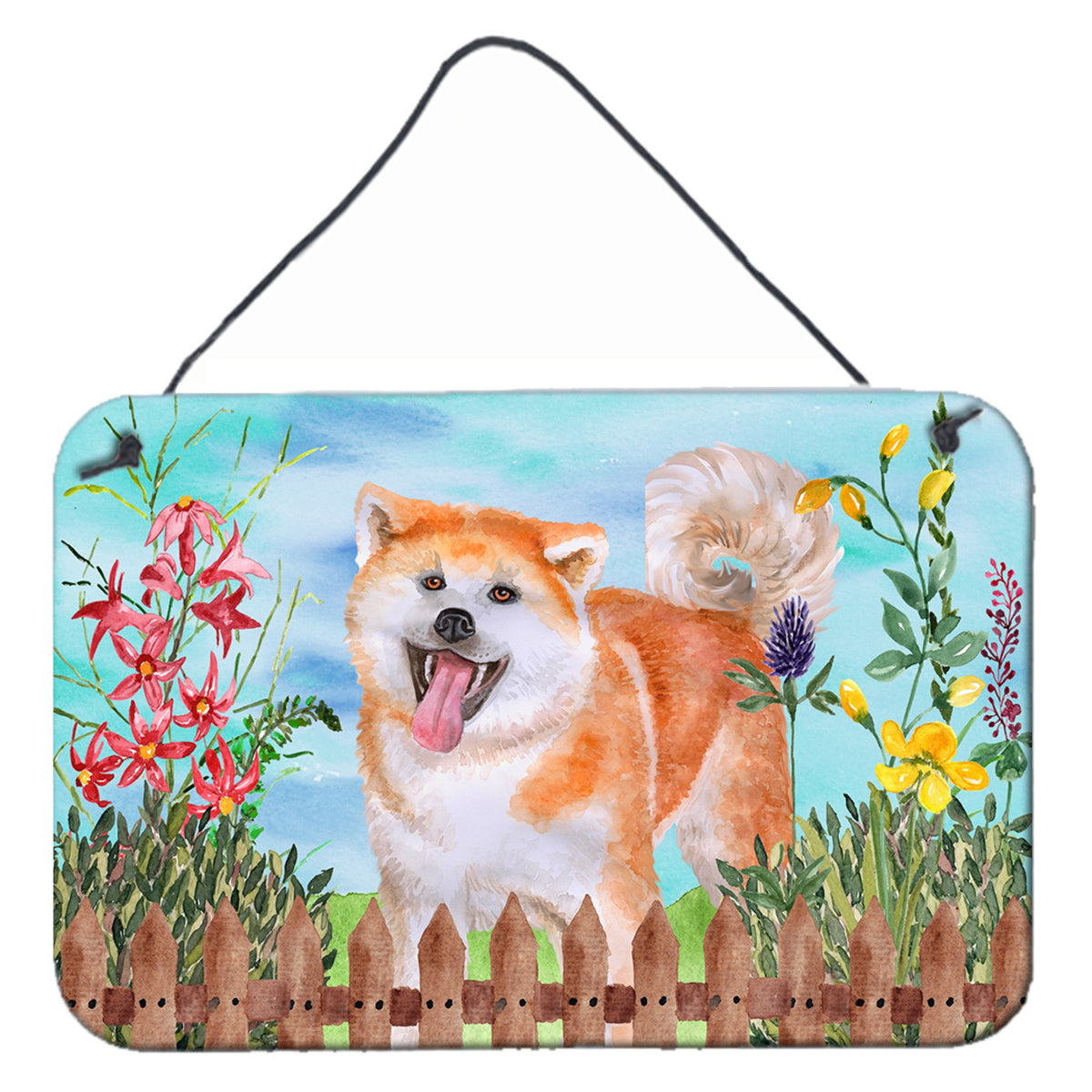 CarolineS Treasures Akita Spring Metal Print, 8 Inch  Inch  X 12 Inch  Inch