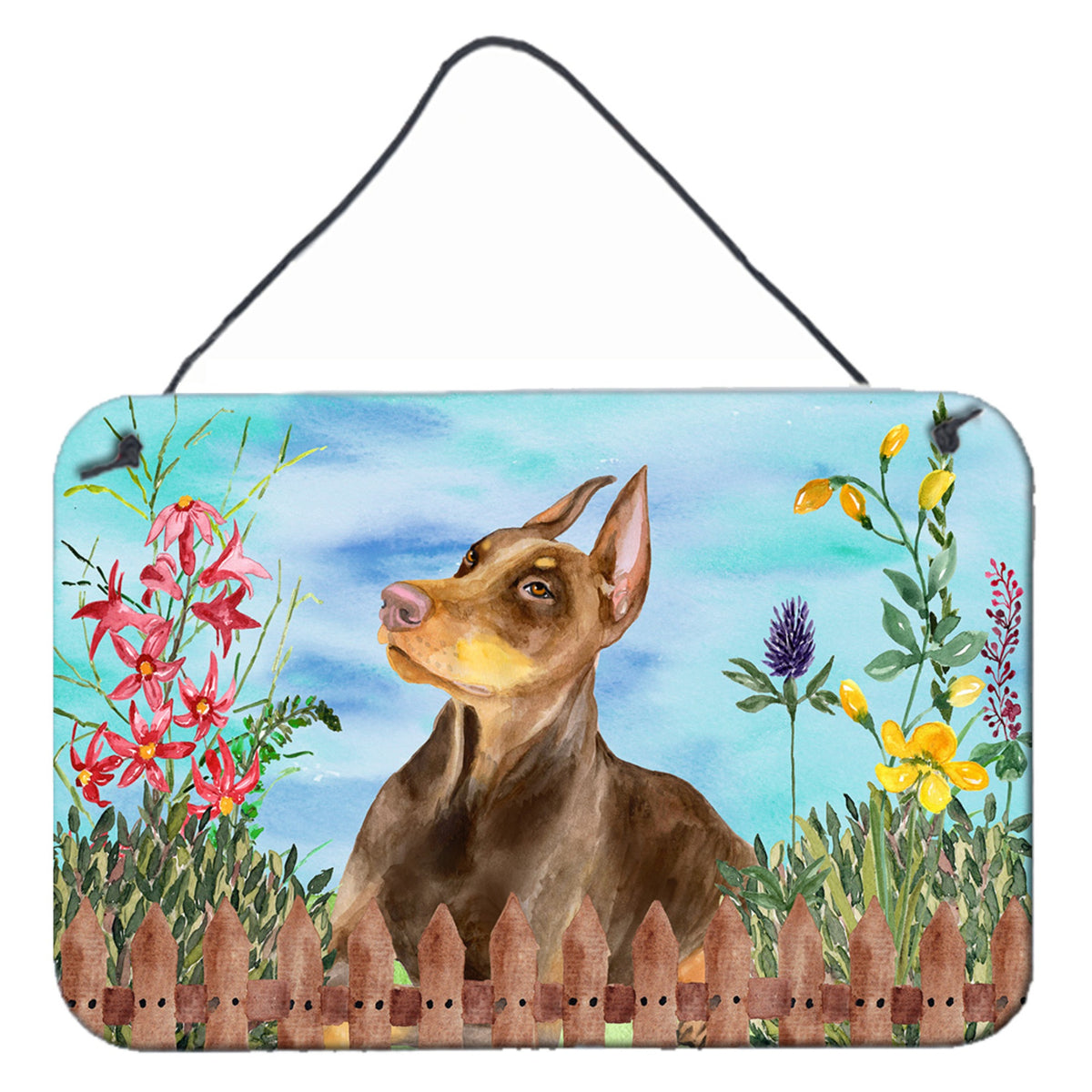 CarolineS Treasures Doberman Pinscher Spring Metal Print, 8 Inch  Inch  X 12 Inch  Inch , Multicolor