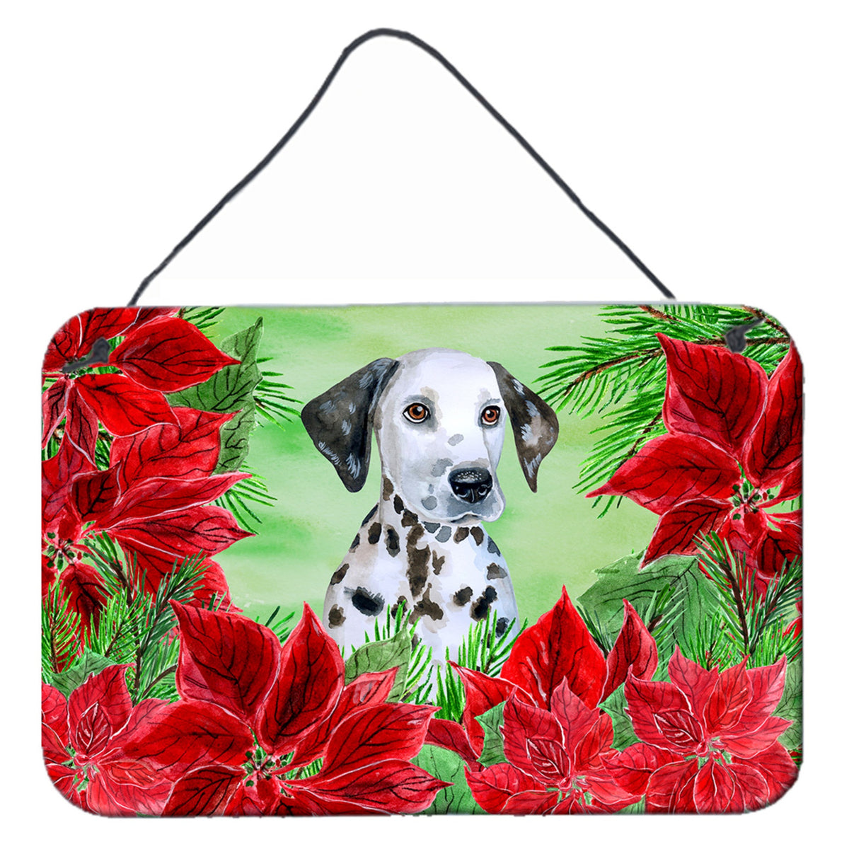 CarolineS Treasures Dalmatian Puppy Poinsettias Metal Print, 8 Inch  Inch  X 12 Inch  Inch , Multicolor