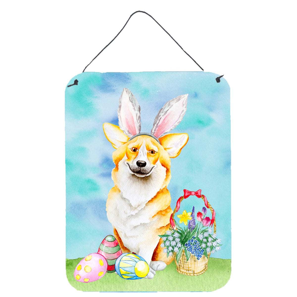 CarolineS Treasures Corgi Easter Bunny Metal Print, 16 Inch  Inch  X 12 Inch  Inch , Multicolor